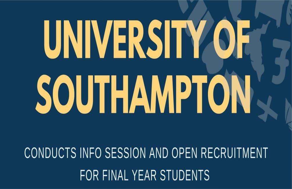 Southhampton University Info Session and Open Recruitment