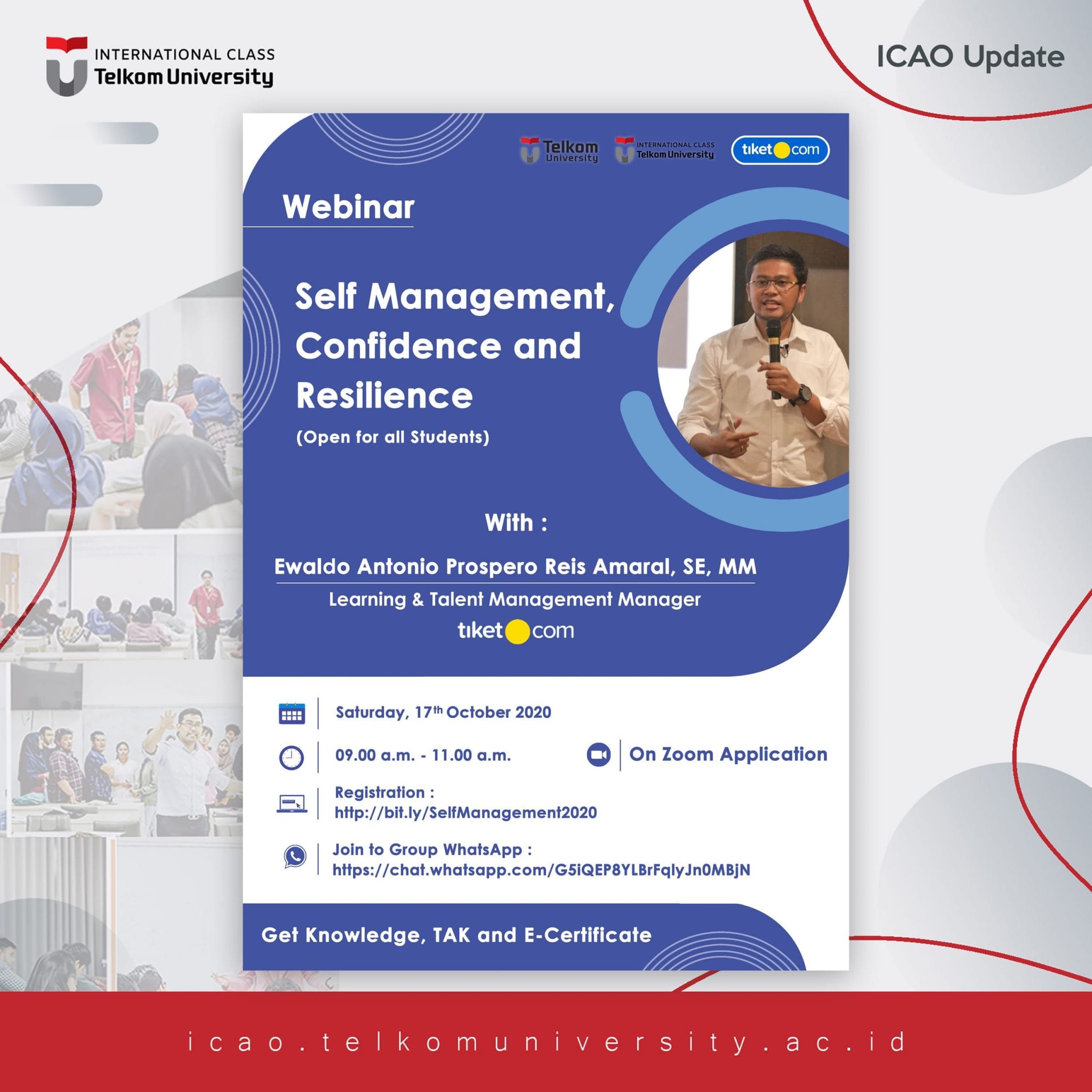 Webinar Self-Management, Confidence and Resilience: Improve our self now in Pandemic Era